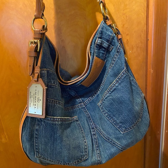Ralph Lauren Handbags - Ralph Lauren Denim Leather Hobo Handbag EXTREMELY RARE❣️